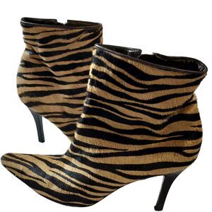 Antonio Melani Size 8 Zebra Print Pony Skin Stilleto Boots